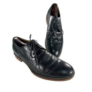 Johnston & Murphy  Mens Size 10.5 M Black Leather Round Toe Dress Shoes